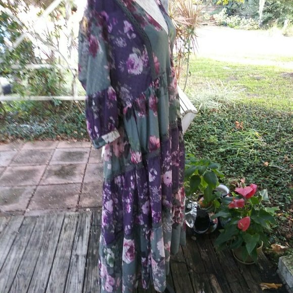 Wayward Fancies eShakti Maxi Floral Dress 2X 22W - Picture 7 of 11
